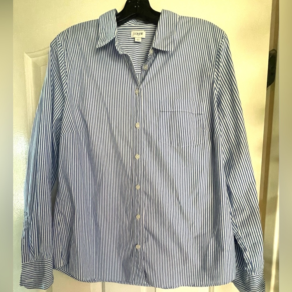 SALE! Like new J. Crew Factory Blue and White Striped Classic Menswear Shirt